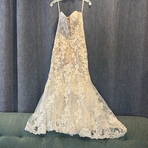 Galina Signature Elegant Lace Strapless Gown with bodysuit